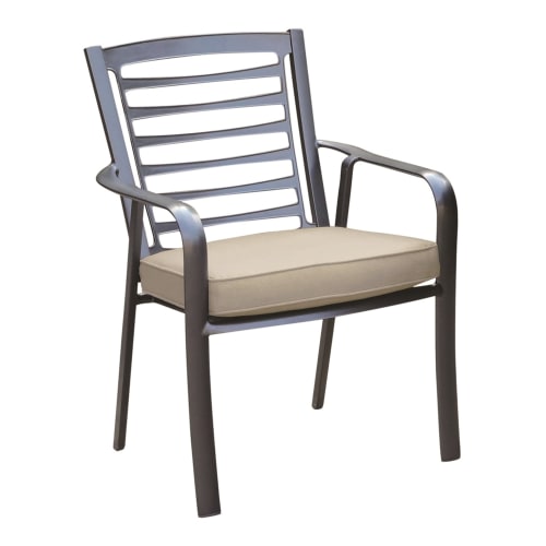 Cape Soleil, Edgemont Aluminum Cast Dining Chair With Sunbrella Cushion